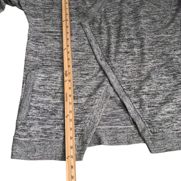 Athleta Sweater Womens Size S Heather Gray Heavy Knit Pockets Open Front Hoodie - Picture 10 of 10